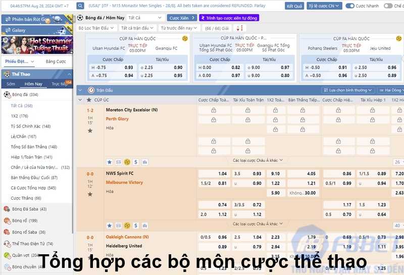 Tổng hợp các bộ môn cược thể thao tại F8bet