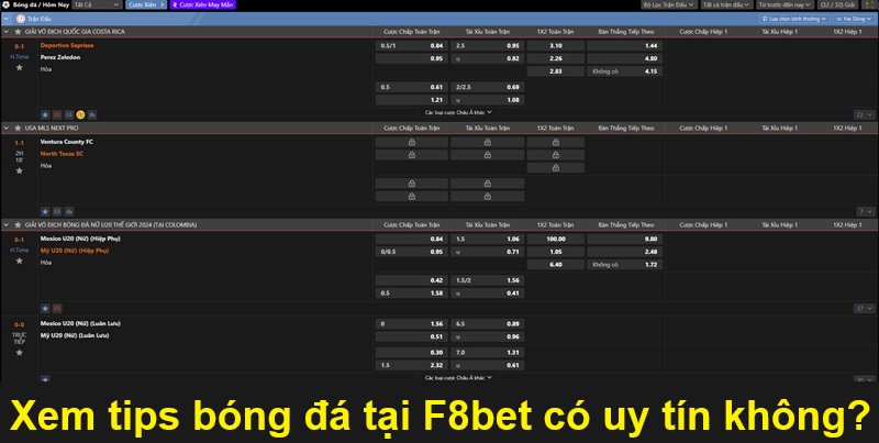 Xem tips bóng đá tại F8bet có uy tín không?